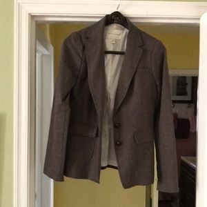 Wool spandex elbow patch blazer